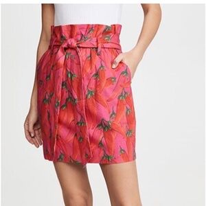 Farm Rio Chili Pepper Print Skirt Size Small